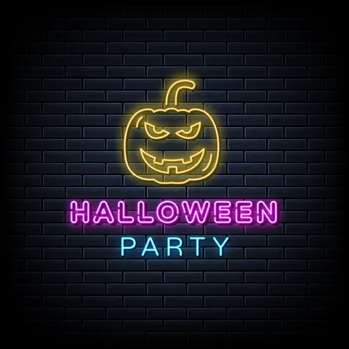 Halloween Party Neon Sign with Pumpkin - Imprint Now