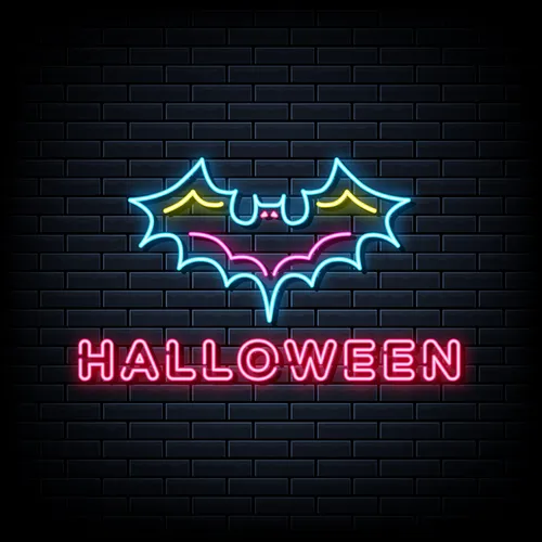 Halloween Neon Sign with Bat - Imprint Now