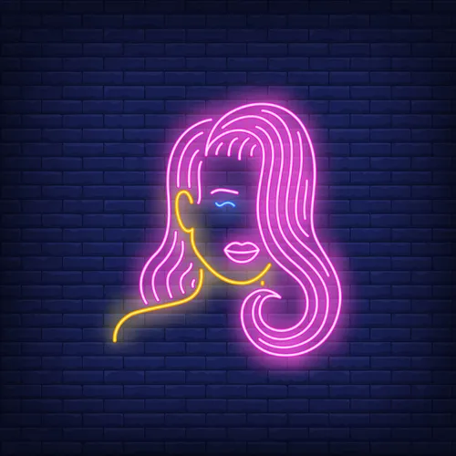 Girl with Pink Hair Neon Sign - Imprint Now