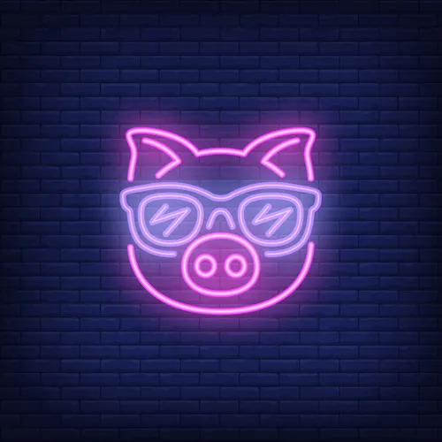 Cute Cartoon Pink Pig Sunglasses Neon Sign - Imprint Now