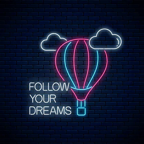Follow Your Dreams With Hot Air Balloon Neon Sign - Imprint Now