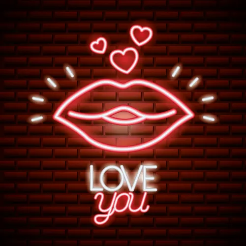 Lips with Love You Neon Sign - Imprint Now
