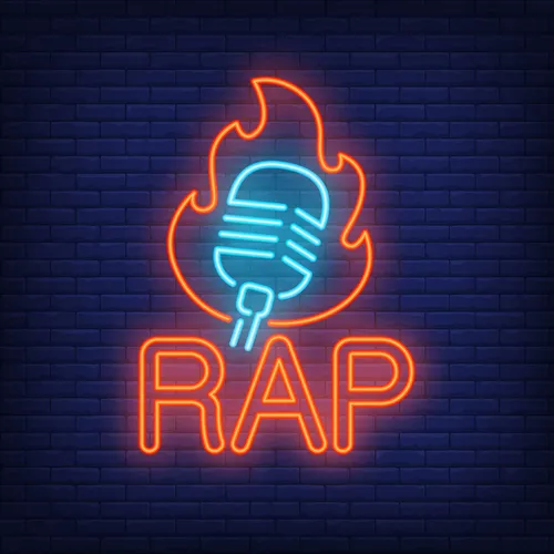 Rap Microphone Flame Neon Sign - Imprint Now