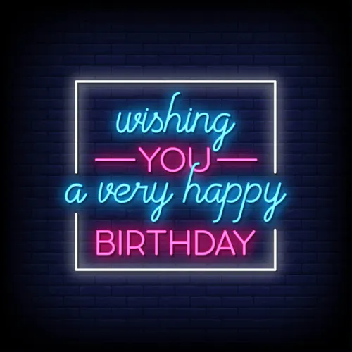 Wishing You A Very Happy Birthday Neon Sign - Imprint Now