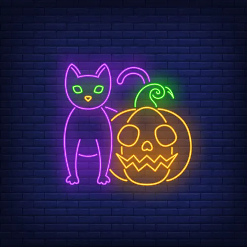 Scary Pumpkin Cat Neon Sign - Imprint Now