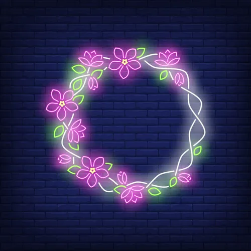 Floral Round Frame Neon Sign - Imprint Now