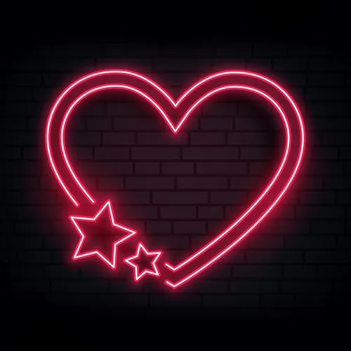 Red Love Heart Star Neon Sign - Imprint Now