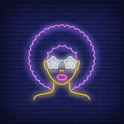 Afro Retro Girl Neon Sign - Imprint Now