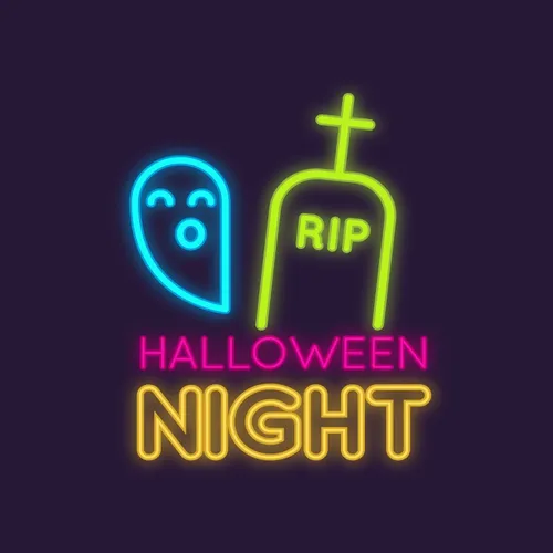 RIP Ghost Halloween Night Neon Sign - Imprint Now