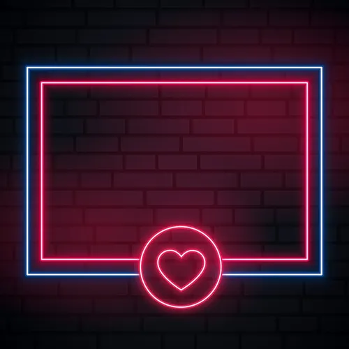 Love Heart Neon Glowing Frame Neon Sign - Imprint Now
