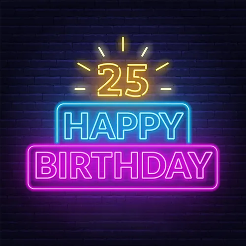25th Happy Birthday Neon Sign - Imprint Now