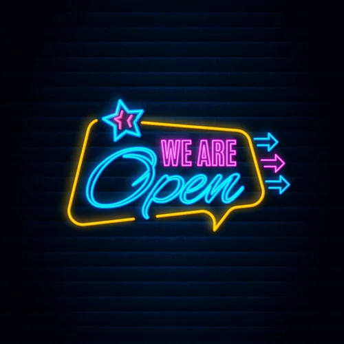 We are Open This Way Neon Sign - Imprint Now