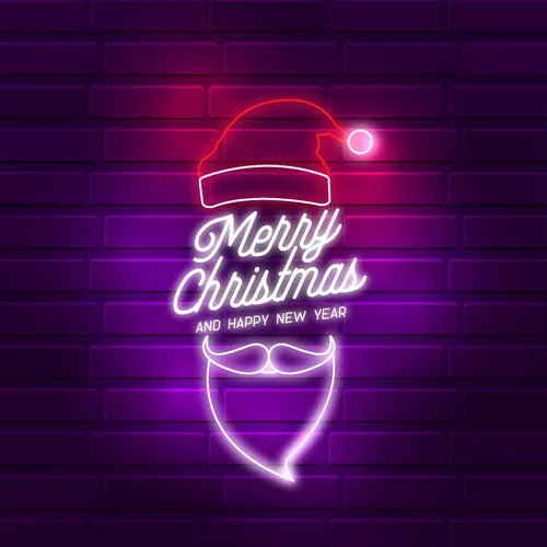 Santa Greeting Merry Christmas and New Year Neon Sign - Imprint Now