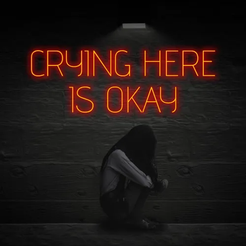 Crying Here Is Okay Neon Sign - Imprint Now
