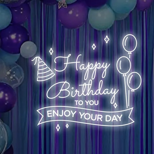 Happy Birthday Enjoy Your Day Neon Sign - Imprint Now