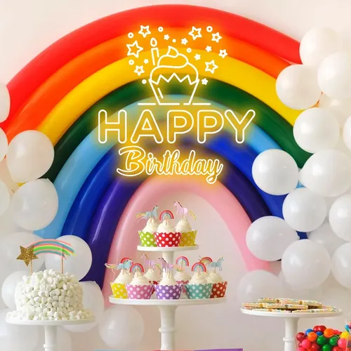 Happy Birthday Cupcake Neon Sign - Imprint Now