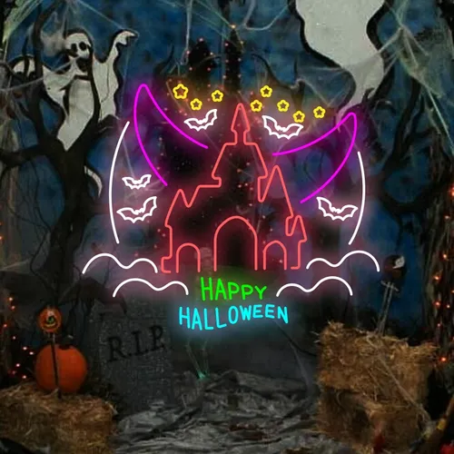 Happy Halloween Castle Neon Sign - Imprint Now