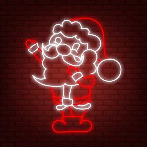 Red White Santa Neon Sign - Imprint Now