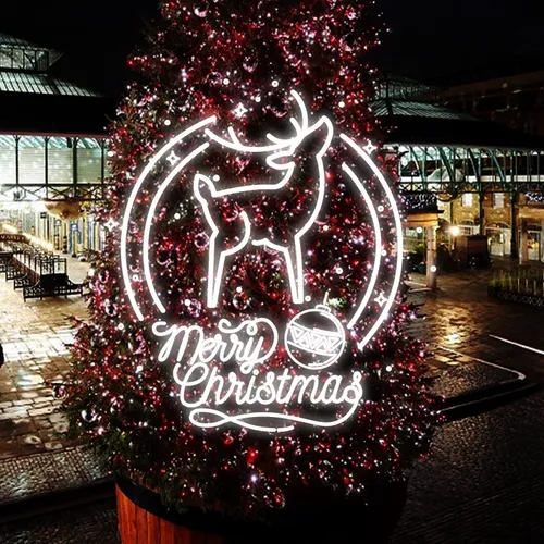 Merry Christmas Deer Head-Up Neon Sign - Imprint Now