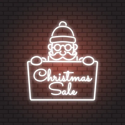 Christmas Sale Santa Neon Sign - Imprint Now