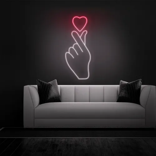 Finger Heart Neon Sign - Imprint Now
