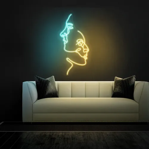 TWO FACE Graphic Neon Sign - Imprint Now
