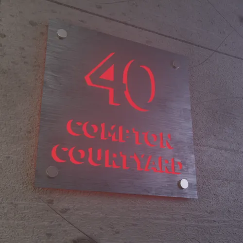 Laser Cutout Backlit Lightbox House Number - Imprint Now