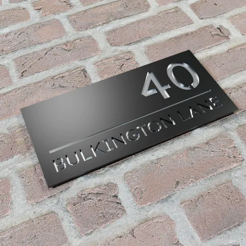 Engraved Metal House Number Sign - Imprint Now