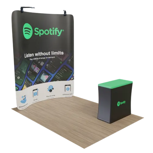 Custom Curved Zip Up Trade Show Display Backdrop Booth Stand 8' x 8' - Imprint Now