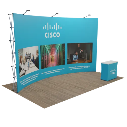 Custom Curved Pop Up Display Stand 20' x 10' (ft) - Imprint Now
