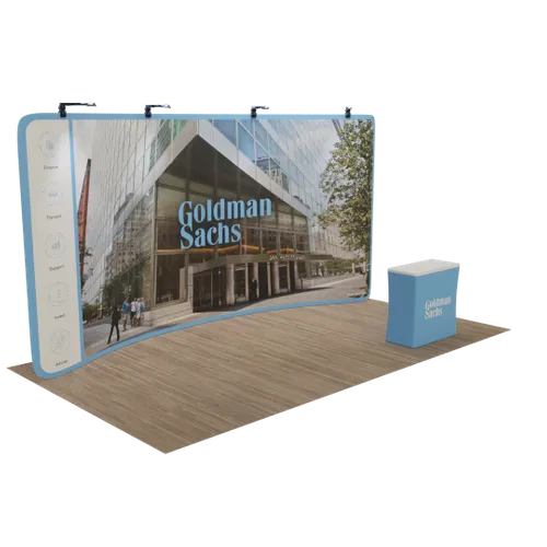 Custom Curved Zip Up Trade Show Display 20' x 8' - Imprint Now