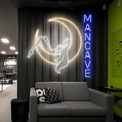 Moon Woman Mancave Neon Sign - Imprint Now