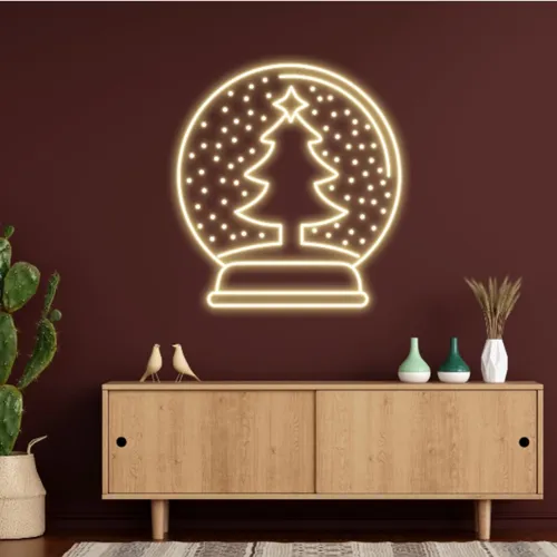 Warmie Merry Christmas Snowglobe Neon Sign - Imprint Now