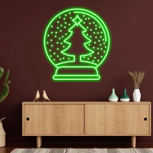 Merry Christmas Snowglobe Neon Sign - Imprint Now