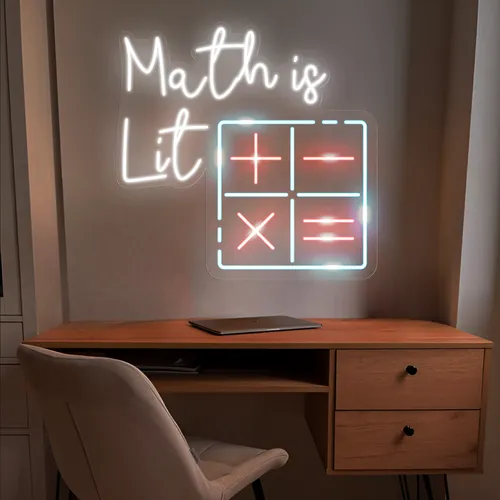 Math Is Lit Neon Sign - Imprint Now