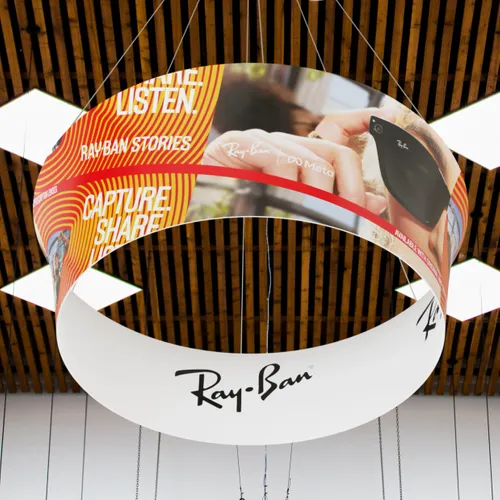 Custom Tapered Circle Personalized Trade Show Hanging Signs - Imprint Now