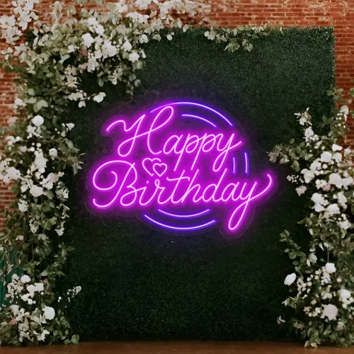 Happy Birthday Purplish Neon Sign - Imprint Now