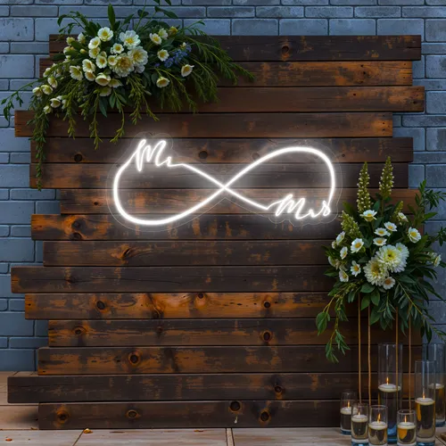 Mr and Mrs Infinity Wedding Neon Sign - Imprint Now