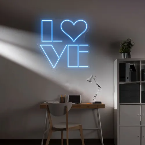 Love Blue Neon Sign - Imprint Now