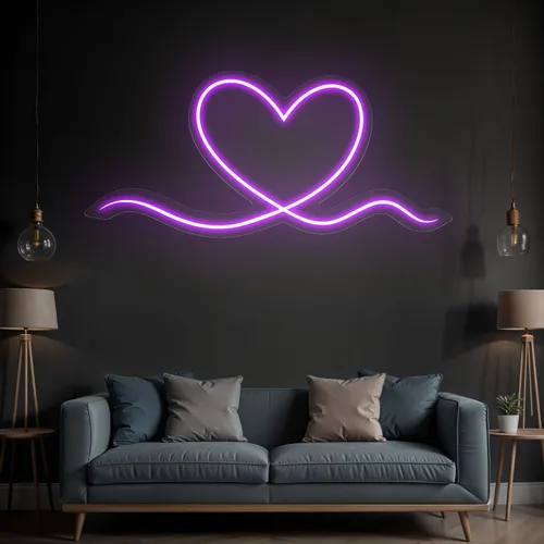 Purple Heart Neon Sign - Imprint Now