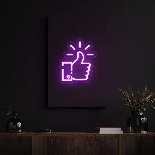 Purple Thumbs Up Neon Sign - Imprint Now