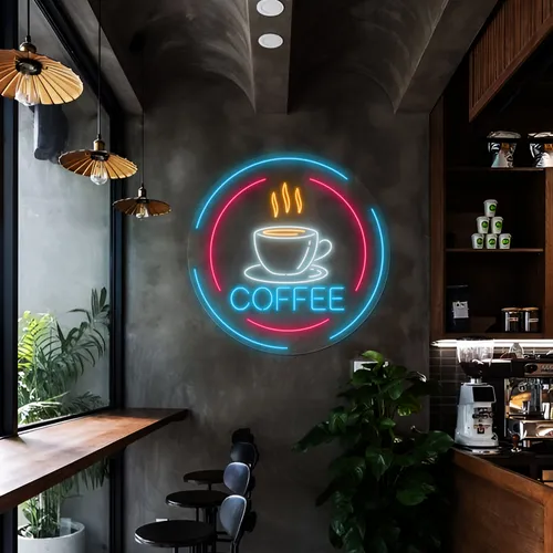 Steaming Cup Coffee Neon Sign - Imprint Now