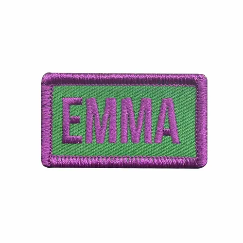 Purple and Green Emma Name Patch - Imprint Now