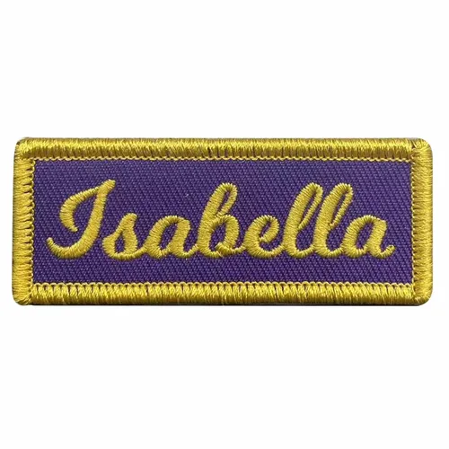 Yellow and Purple Isabella Name Patch - Imprint Now