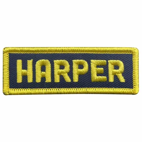 Yellow and Navy Harper Name Patch - Imprint Now