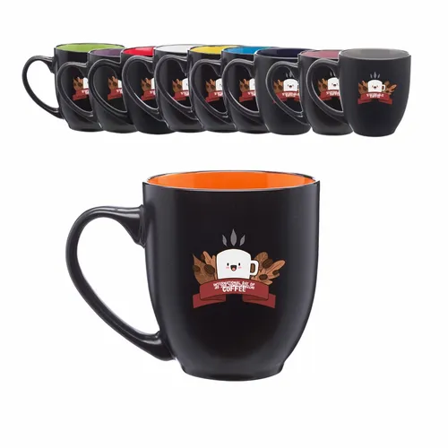 Dual Colored Ceramic Bistro Mugs