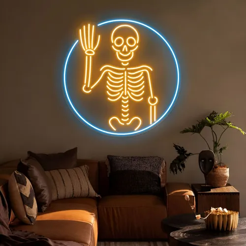 Waving Skeleton Neon Sign - Imprint Now