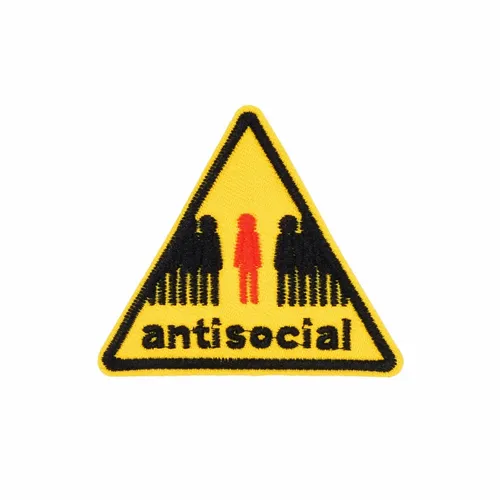 Yellow and Black Antisocial Patch - Imprint Now