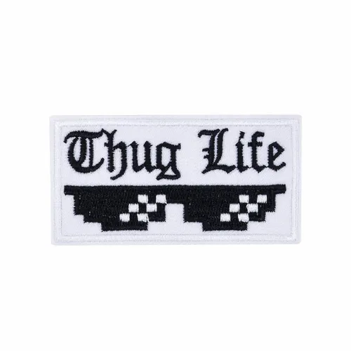 Black and White Thug Life Patch - Imprint Now