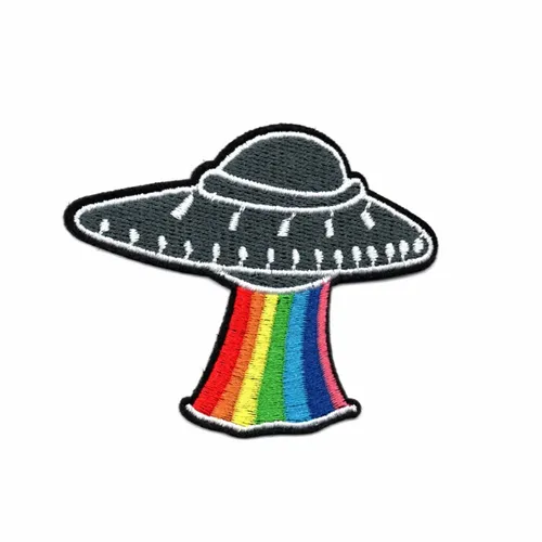 Rainbow and Black UFO Patch - Imprint Now